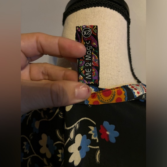 Me 2 magic patchwork-style paisley and floral prints Bohemian maxi dress size 2X - Picture 4 of 5